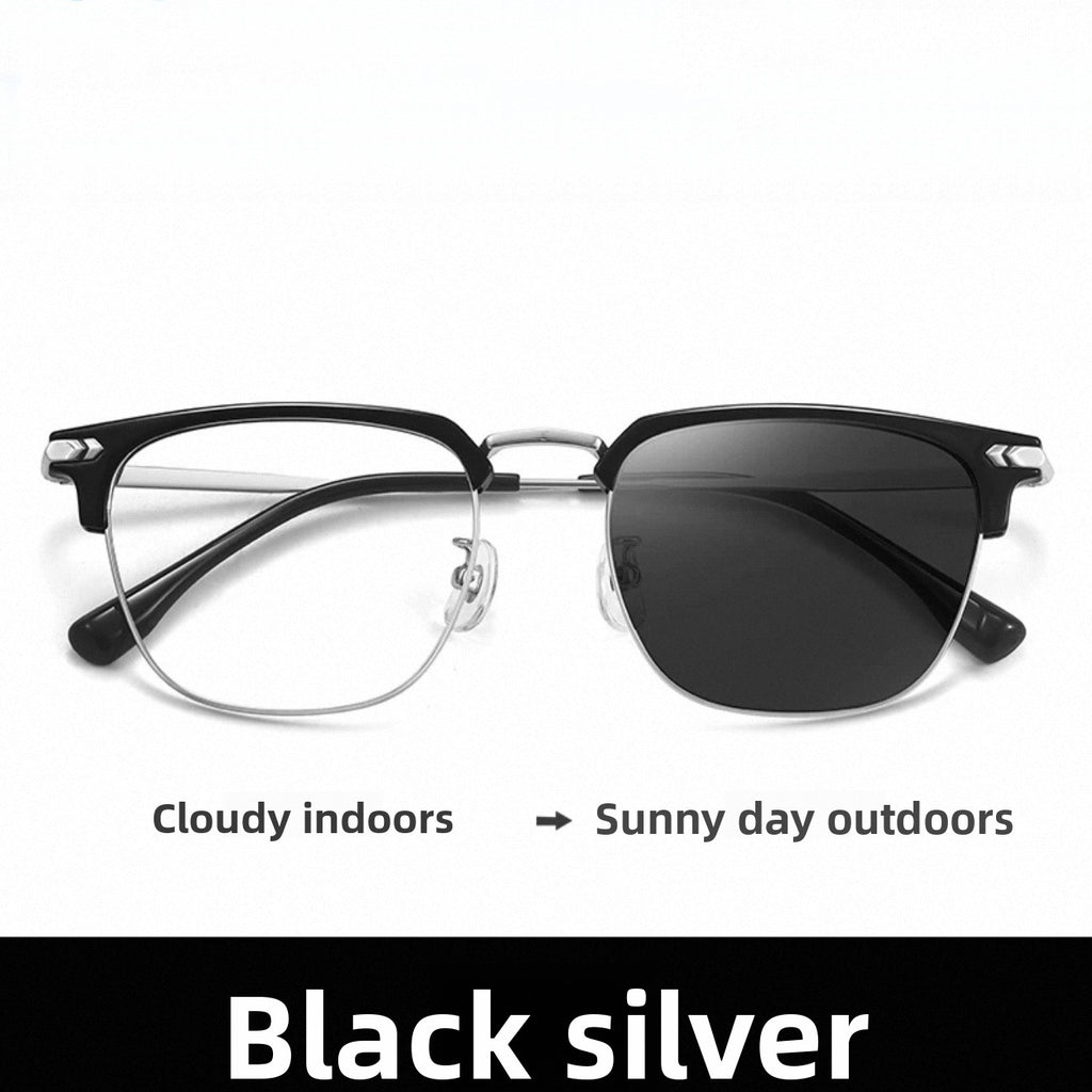 Elegant Half-Frame Reading Glasses with Anti-Blue Light and Anti-Fatigue Features