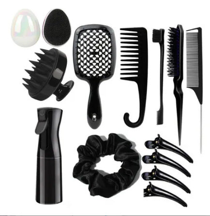 12-Piece Hairdressing Comb Set with Spray Bottle