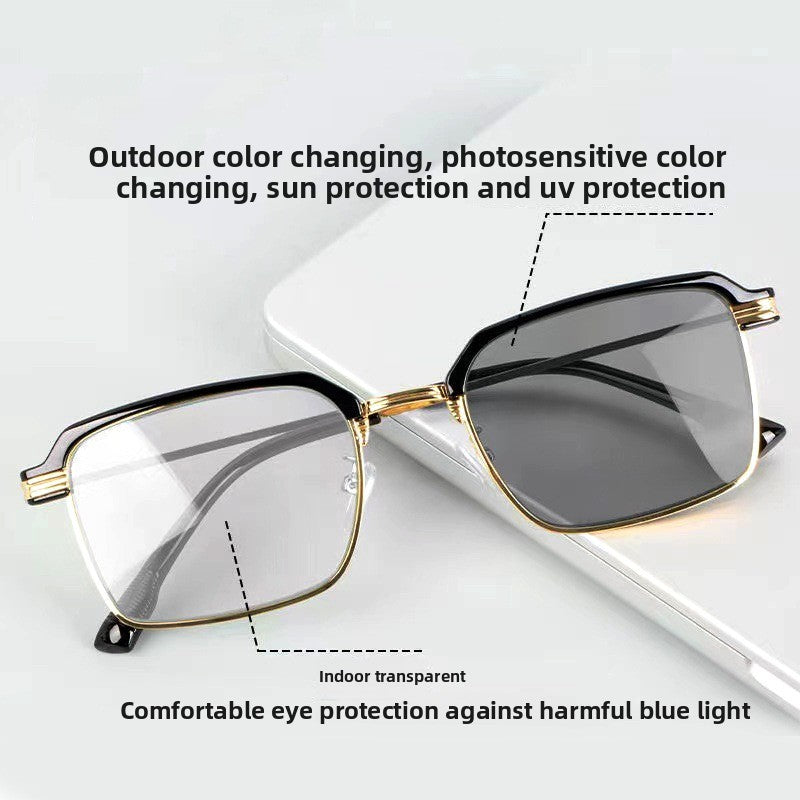 Photosensitive color-changing glasses