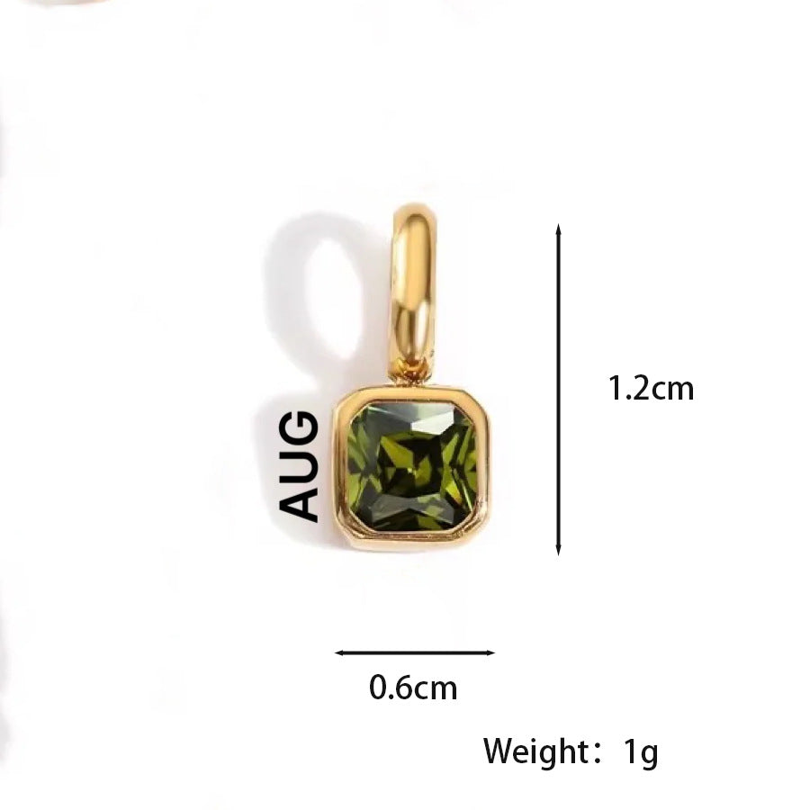 Customizable Birthstone Zircon Pendant Necklace