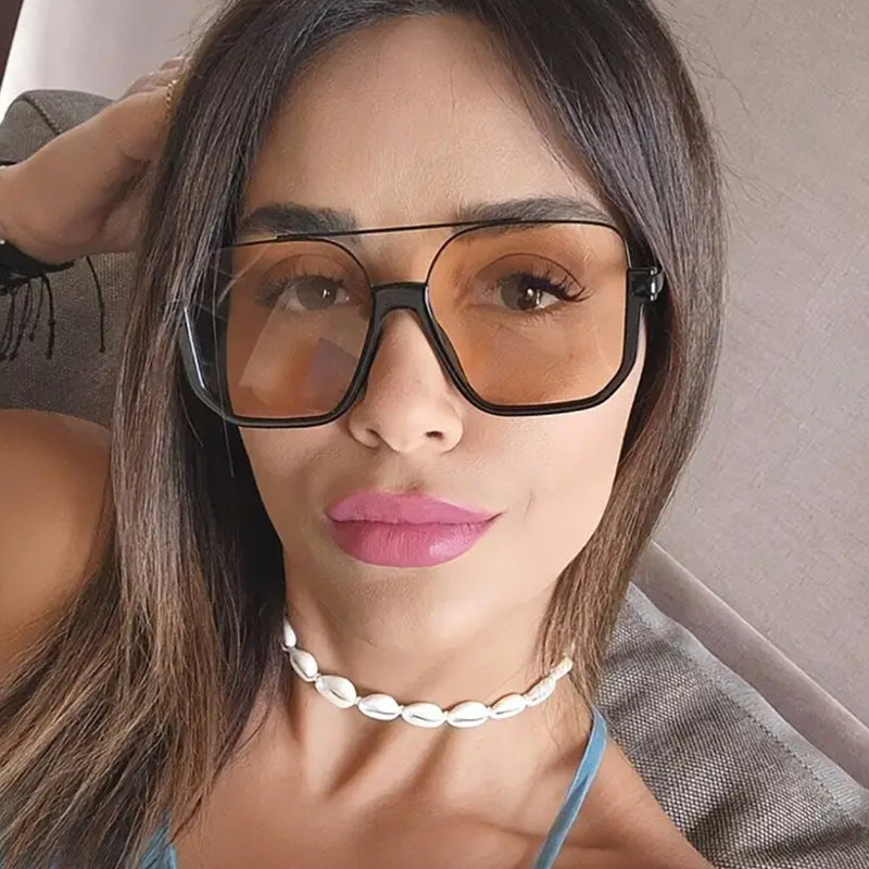 Double Beam Lower Half-Frame Sunglasses