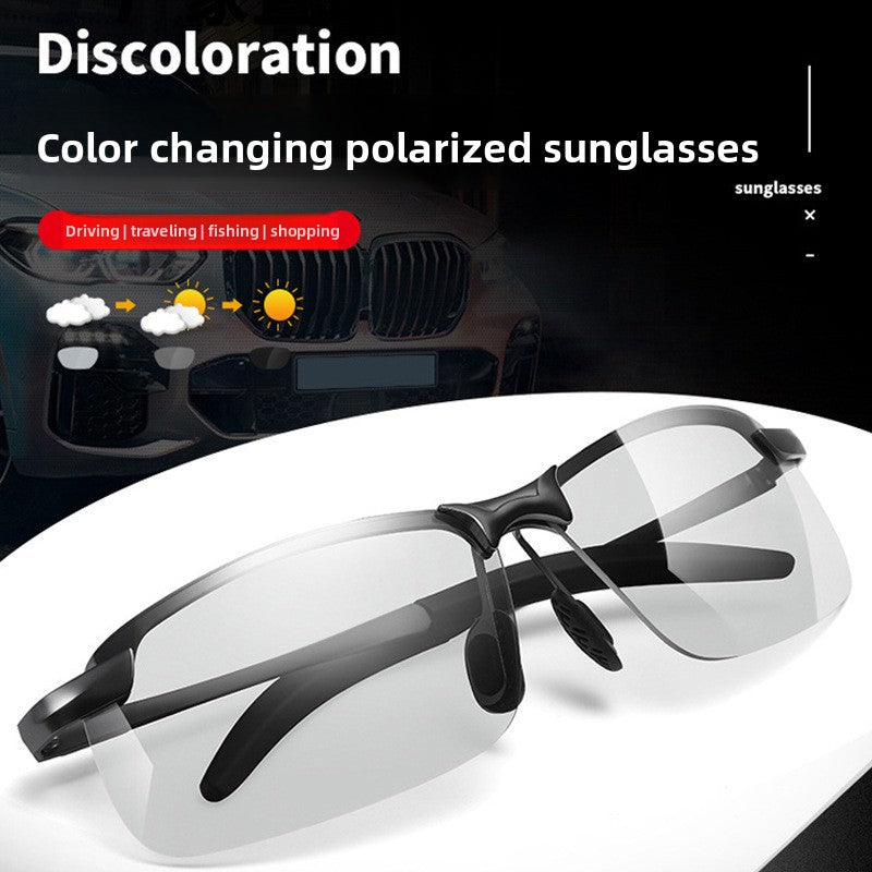 Polarized Photochromic Half Frame Sunglasses