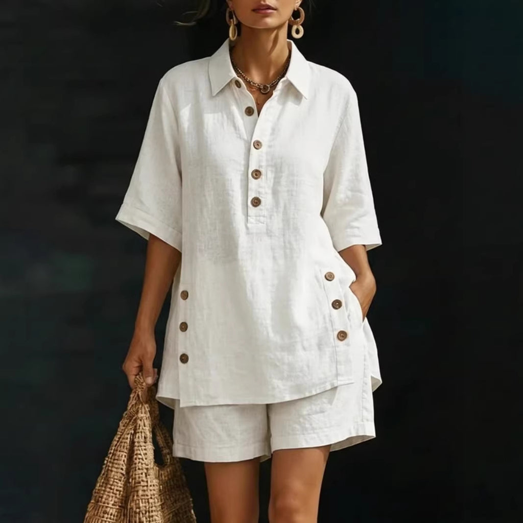 Women's Short Sleeve Shirt and Loose Pants Set