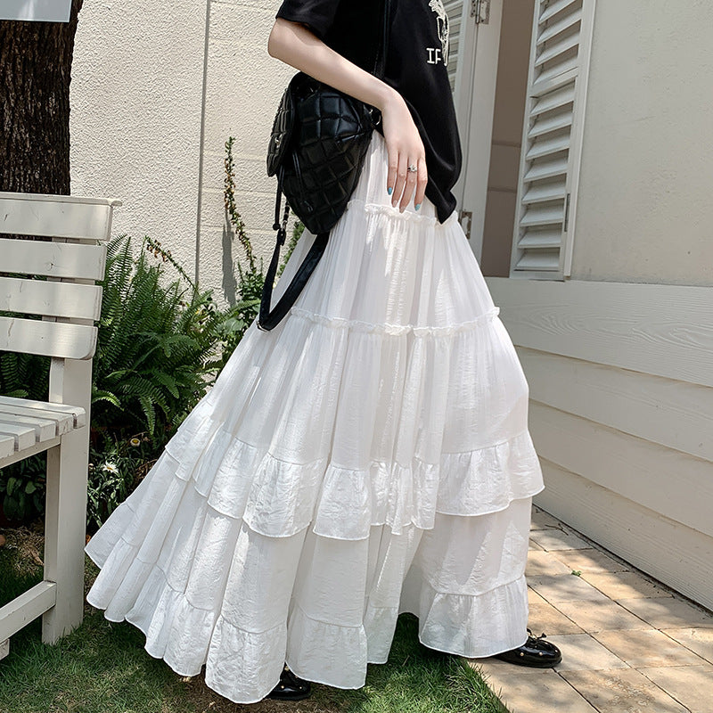Ruffled wide-leg skirt or half-length dress