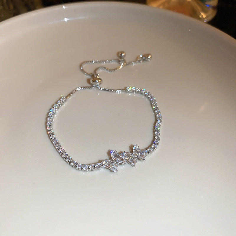 Korean Style Zircon Butterfly Flower Fashion Bracelet