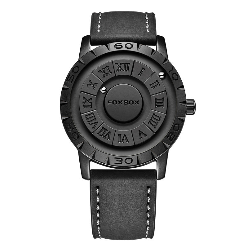 Magnetic Bead Non-Mirror Black Technology Sense Suspension Watch