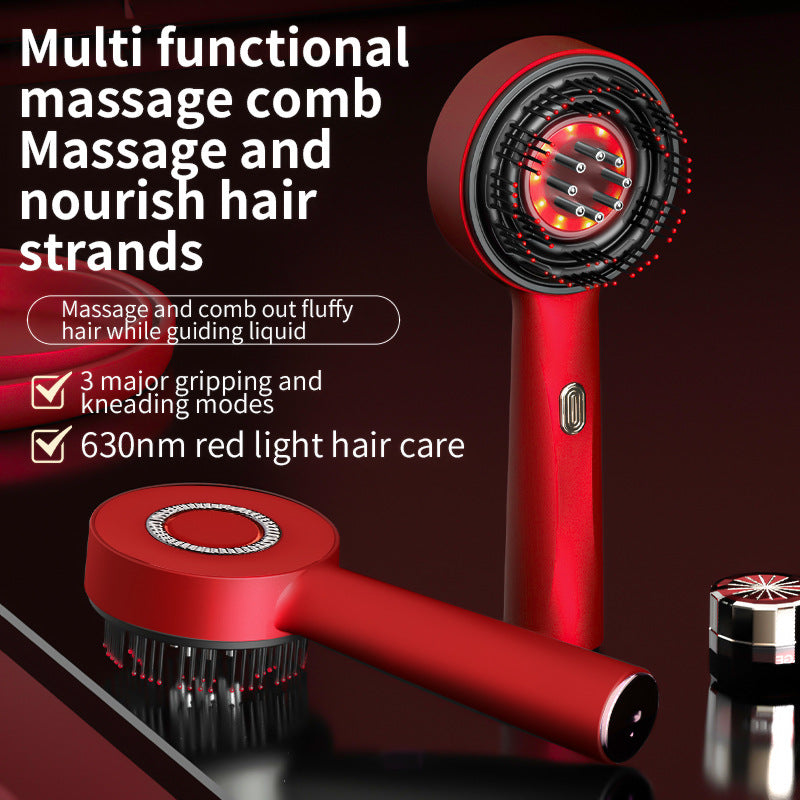 Red light guide liquid massage comb