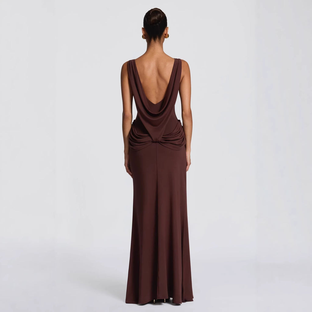 Womens Long Sleeve Bodycon Draped Dress
