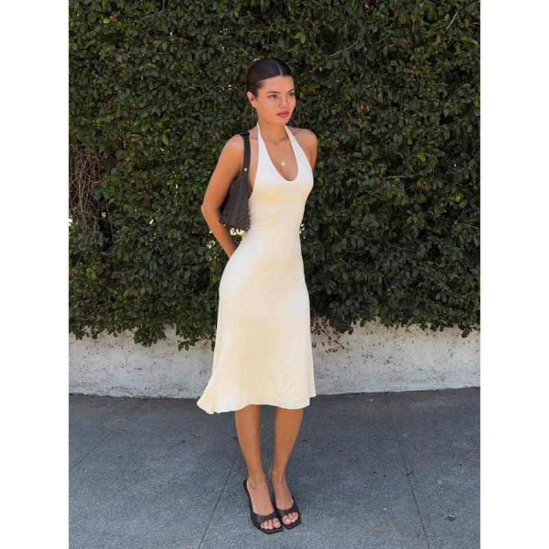 Solid-color dress