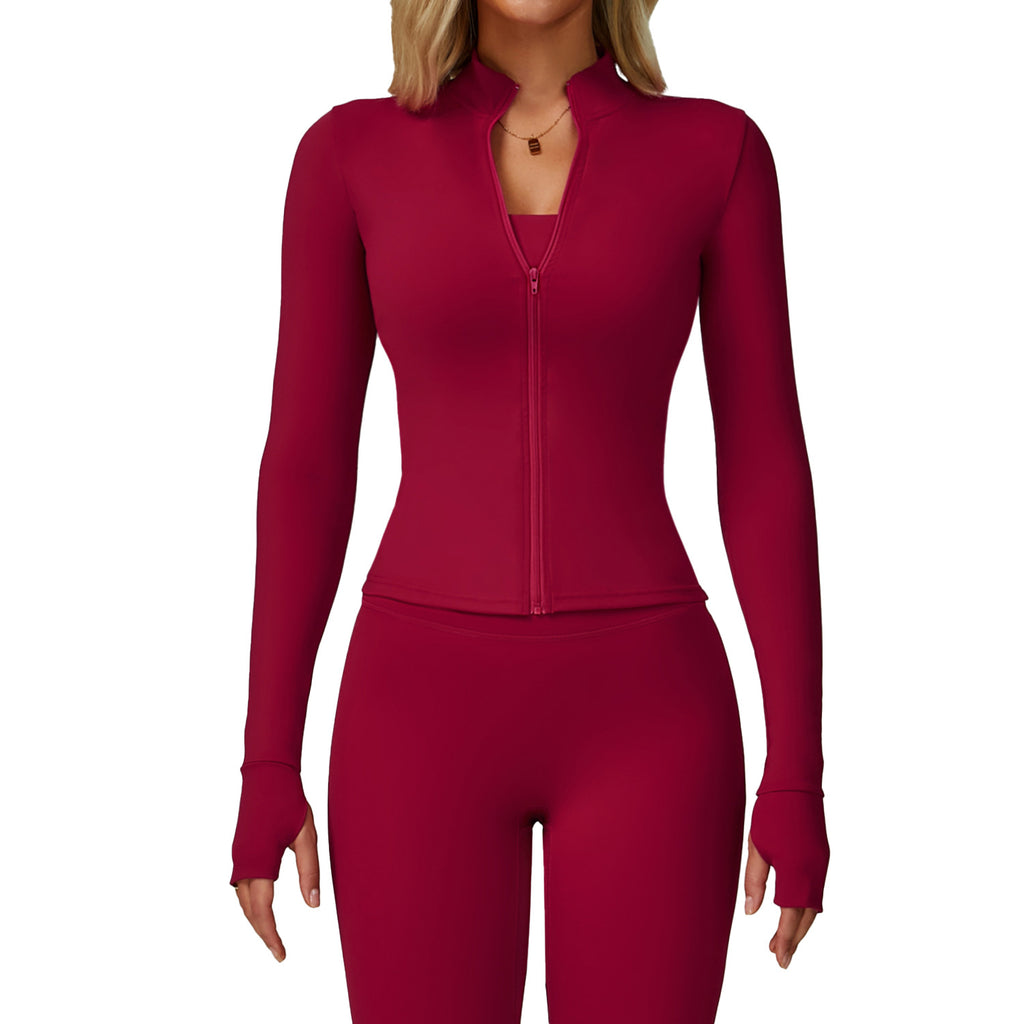 Womens High-Neck Fitness Long Sleeve Top