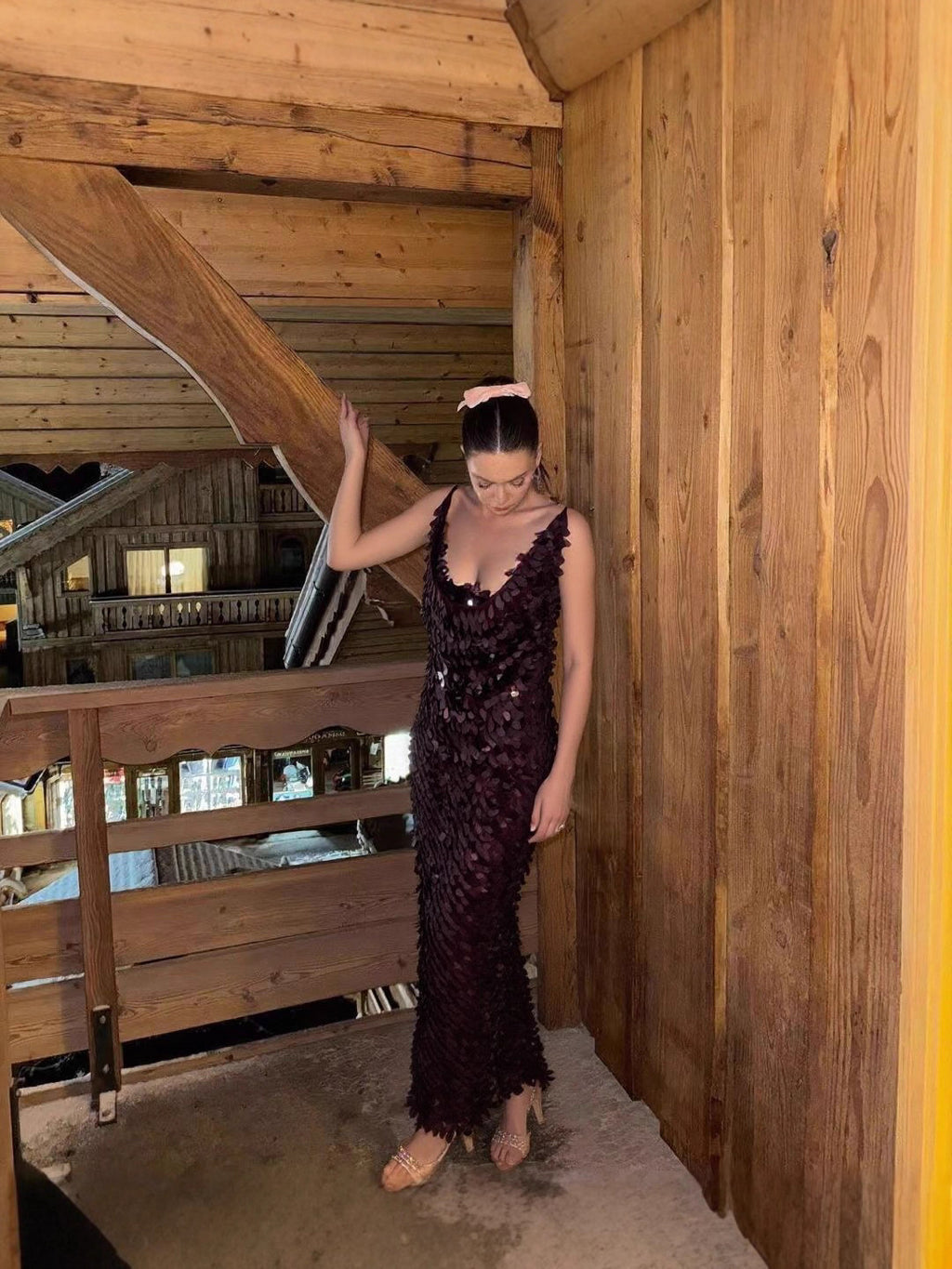 Sequined Backless Long Dress