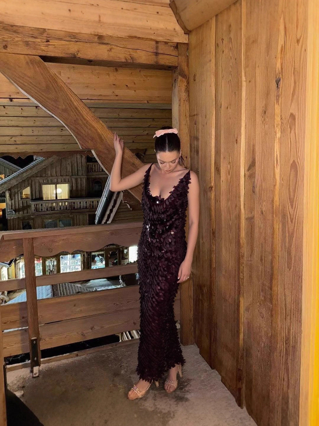 Sequined Backless Long Dress