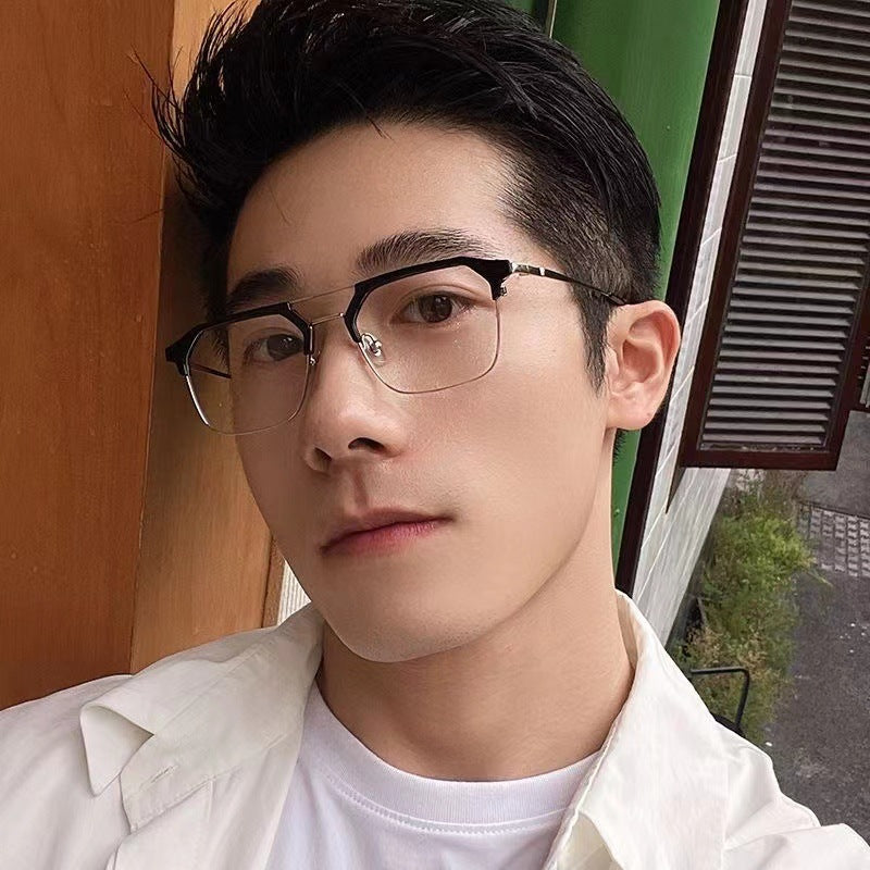Metal Double Bridge Blue Light Protection Sunglasses