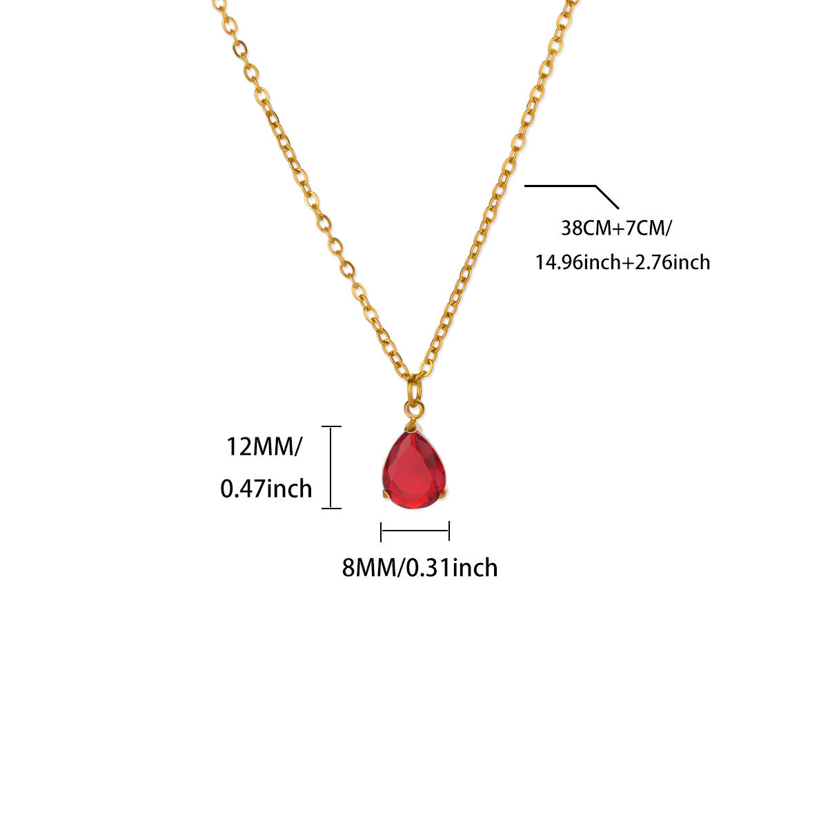 Water Drop Zircon Birthstone Necklace