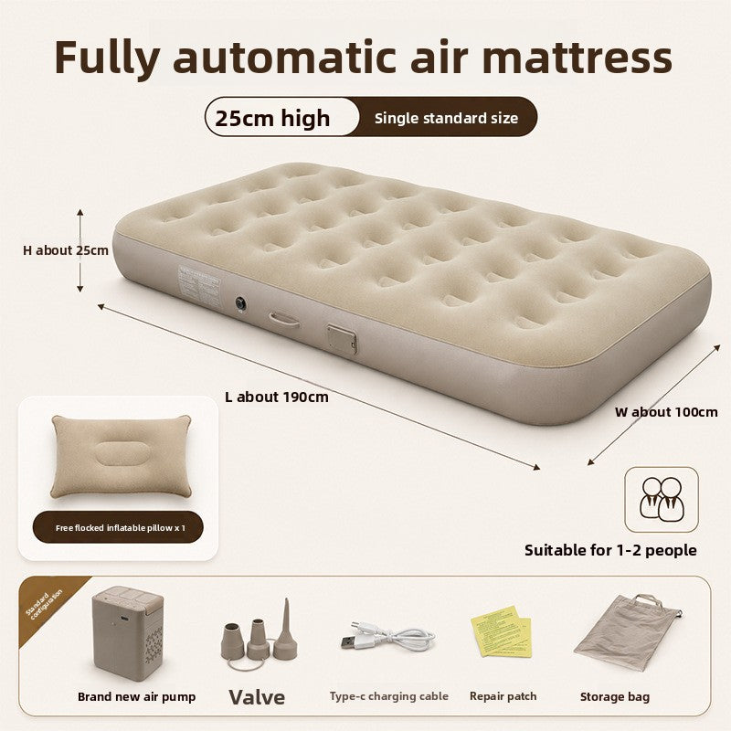Automatic Inflatable Mattress with Built-In Air Pump