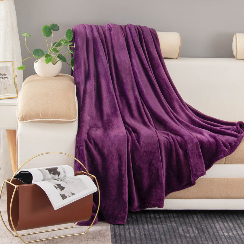 Solid Color Coral Fleece Blanket