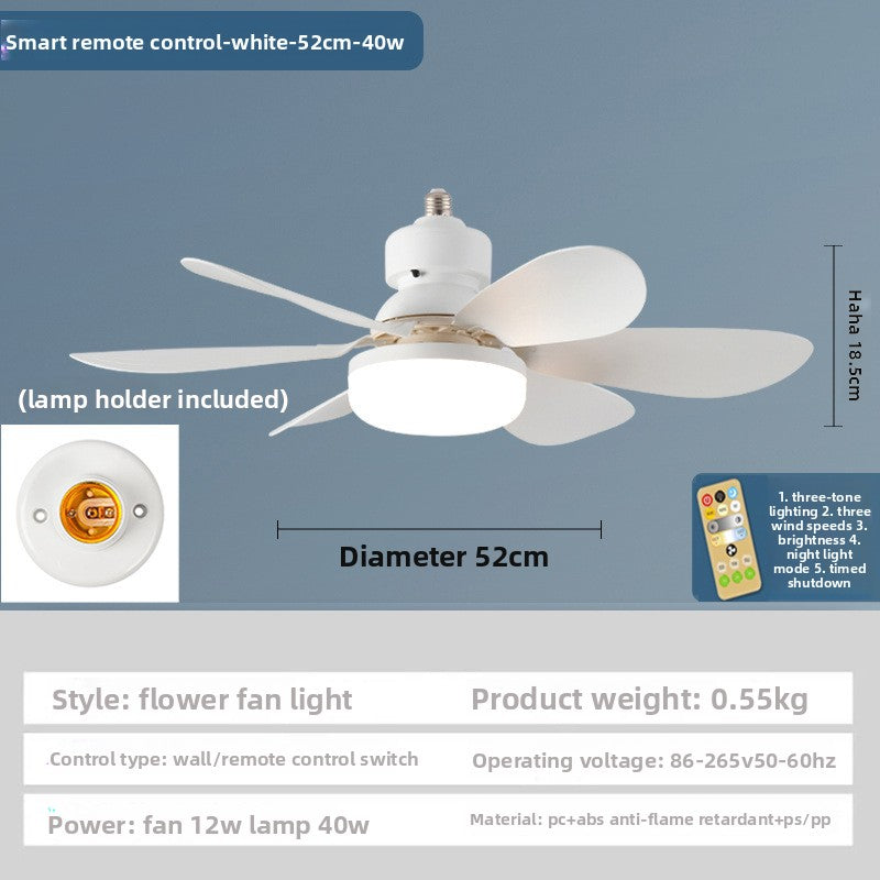 Six-blade floral ceiling fan