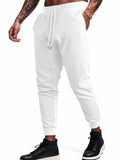 Mens Solid Color Jacquard Slim Fit Jogger Pants