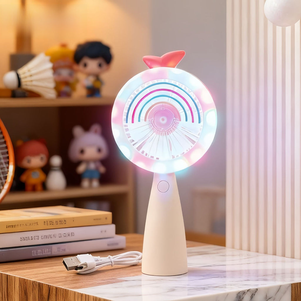 Cute Lollipop-Shaped Handheld Cartoon Mini Fan