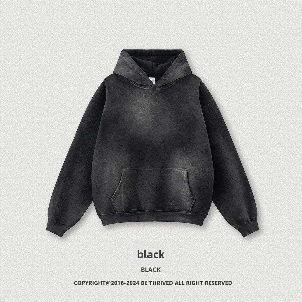 Mens Retro Fleece-Lined Hoodie and Sweatpants Set
