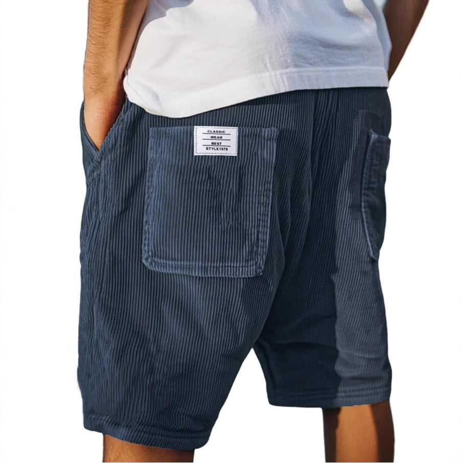 New Style Cross-Border Foreign Trade Men's Fashion American-Style Multi-Pocket Vintage Corduroy Shorts