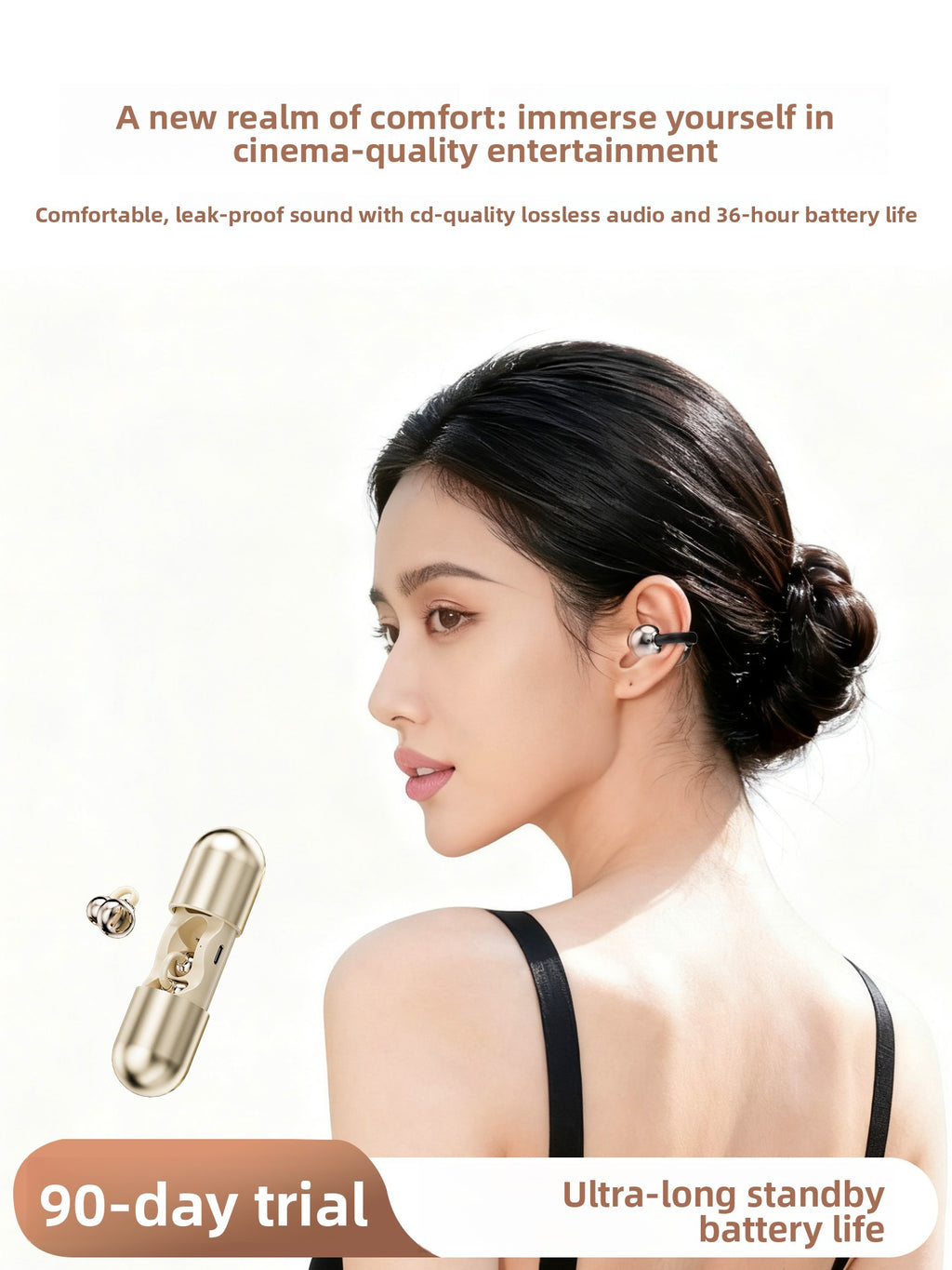 Wireless Clip-On Bluetooth Earphones with Noise Cancellation