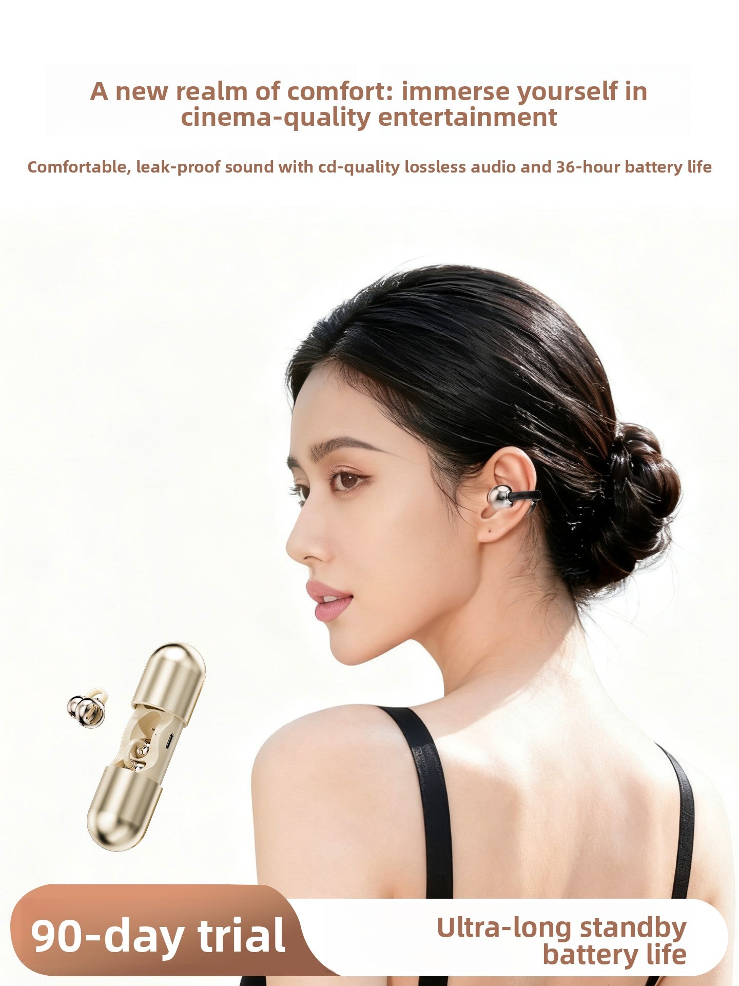 Wireless Clip-On Bluetooth Earphones with Noise Cancellation