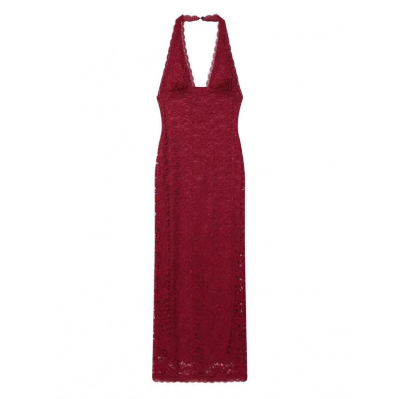 Lace Halter Neck Bodycon Dress