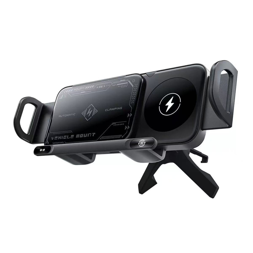 Dual Motor Wireless Car Phone Holder with Rotation