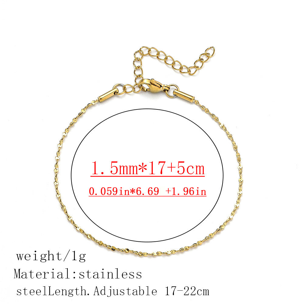 316L Titanium Steel Bracelet Waterproof Hypoallergenic Gold Plated Chain Jewelry for Men Women Unisex Fashion Accessories