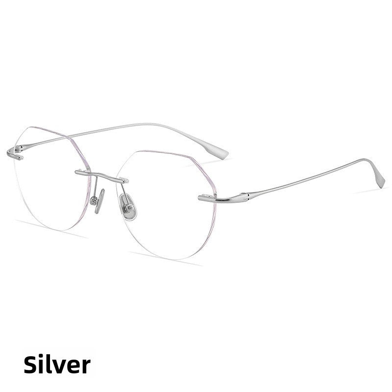 Rimless Photochromic Glasses Anti Blue Light Square Frame