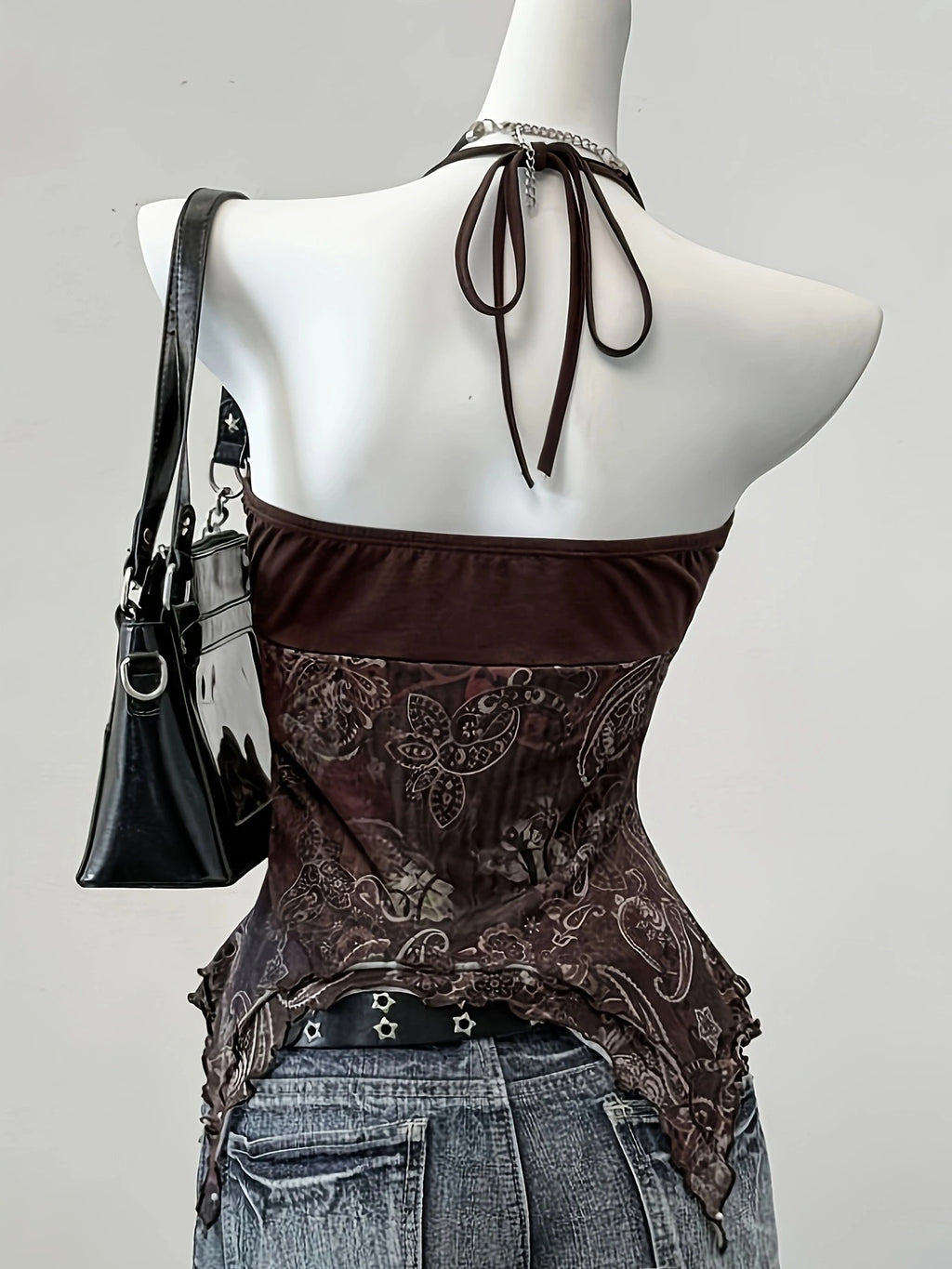 Halter Neck Printed Womens Top