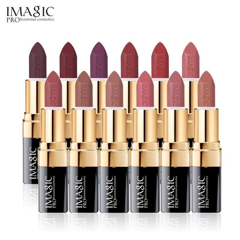 Black tube gold ring matte matte matte face lipstick