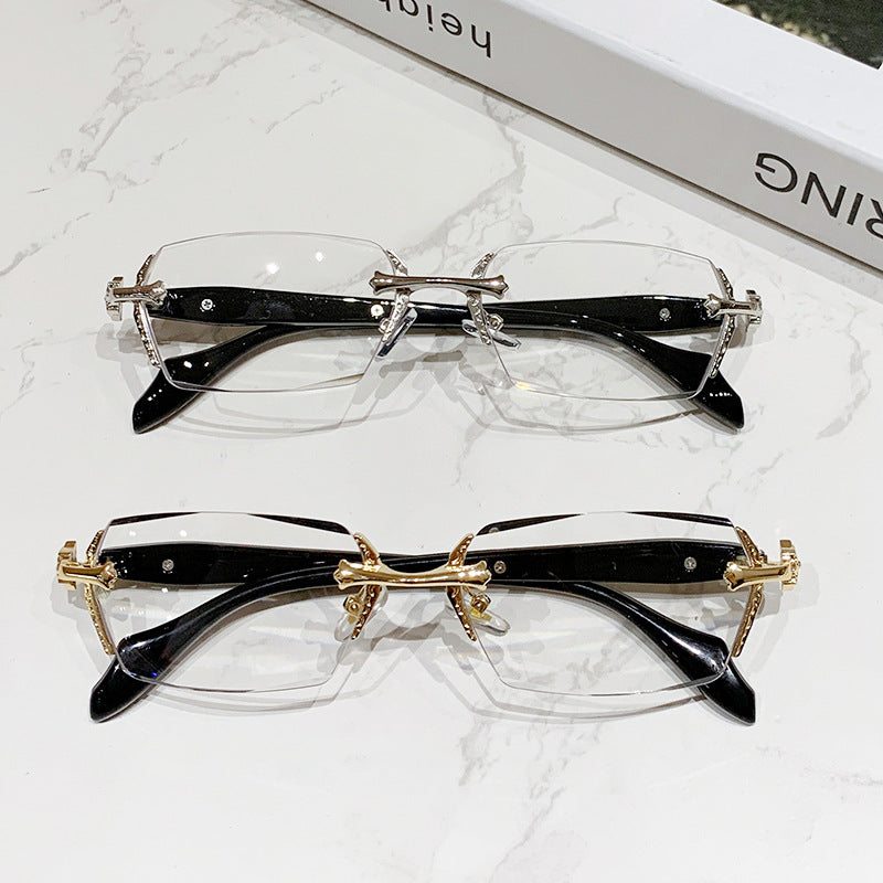 Photochromic Anti-Blue Light Glasses Rimless Metal Frame