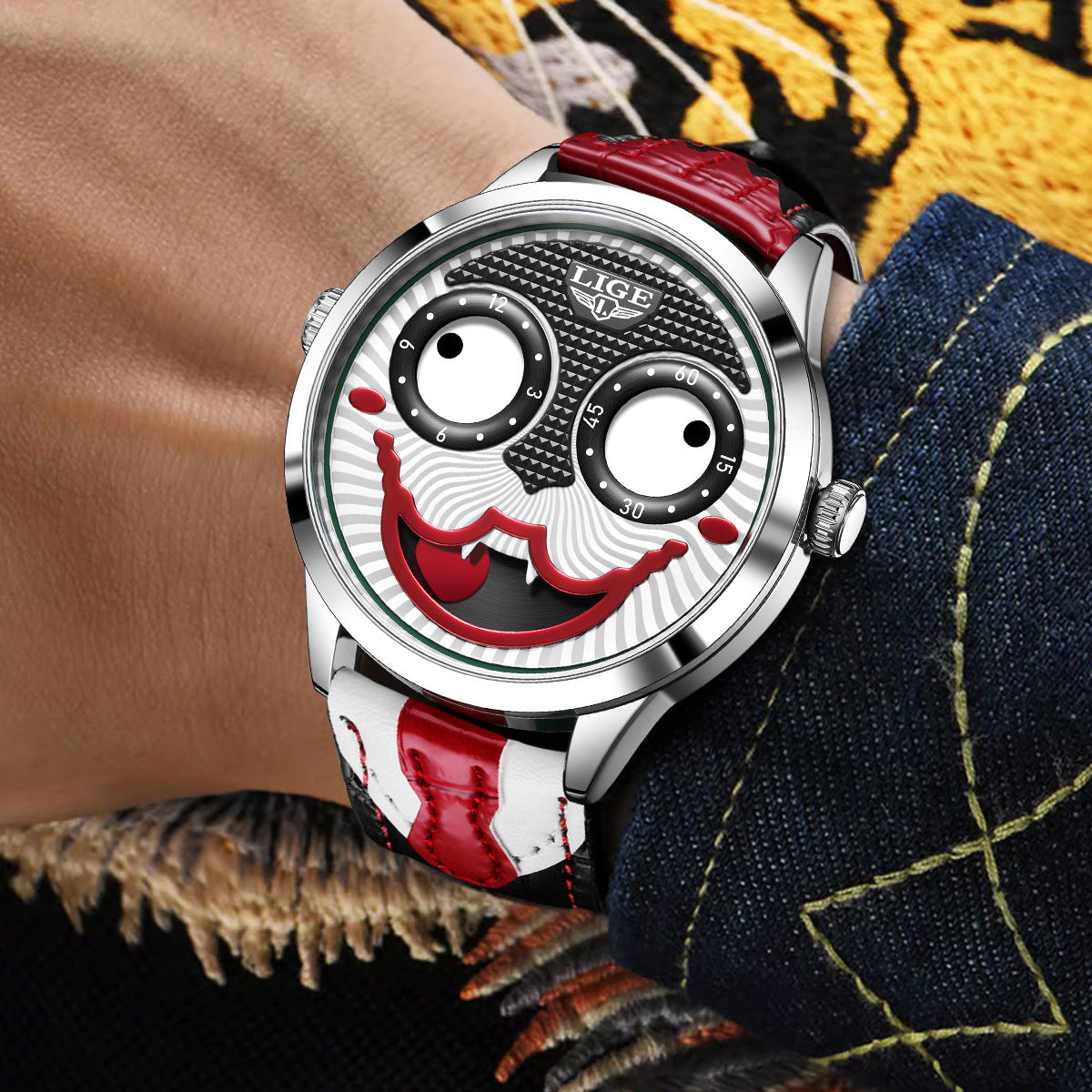 Clown Fashion Waterproof Sports watch