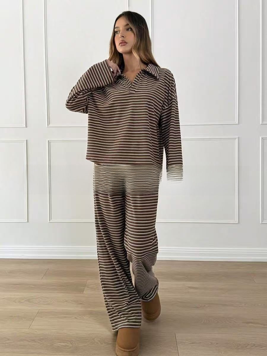Striped Wide-Leg Pants