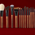 14-Piece Wooden Handle Makeup Brush Set