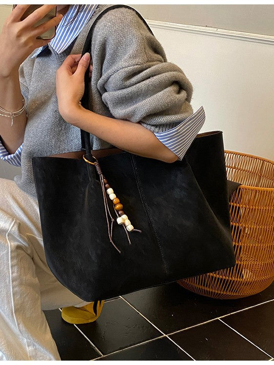 Womens Solid Color PU Leather Tote Bag