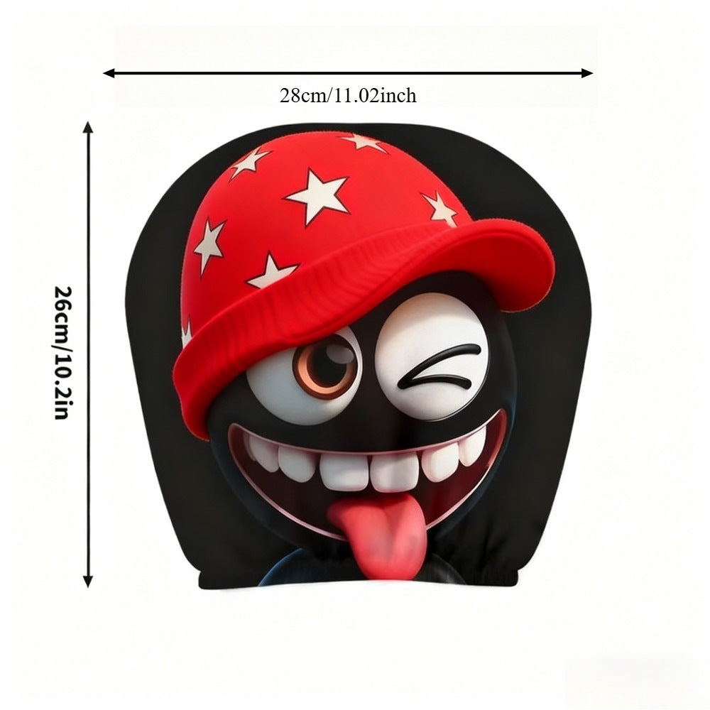 Black Skull Car Printed Headrest Cover Universal Elastic Style Funny and Interesting Universal Headgear