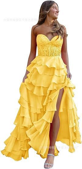 Strapless Slim Fit Evening Dress with Slit