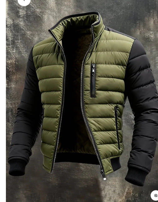 Men's Thickened Fleece-Lined Hooded Jacket Windproof Winter Outerwear