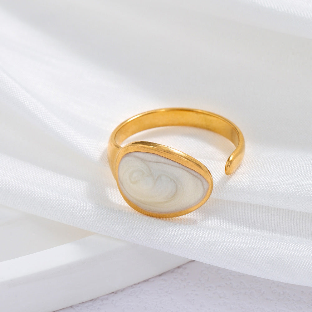 Adjustable Gold Plated Stainless Steel Ring