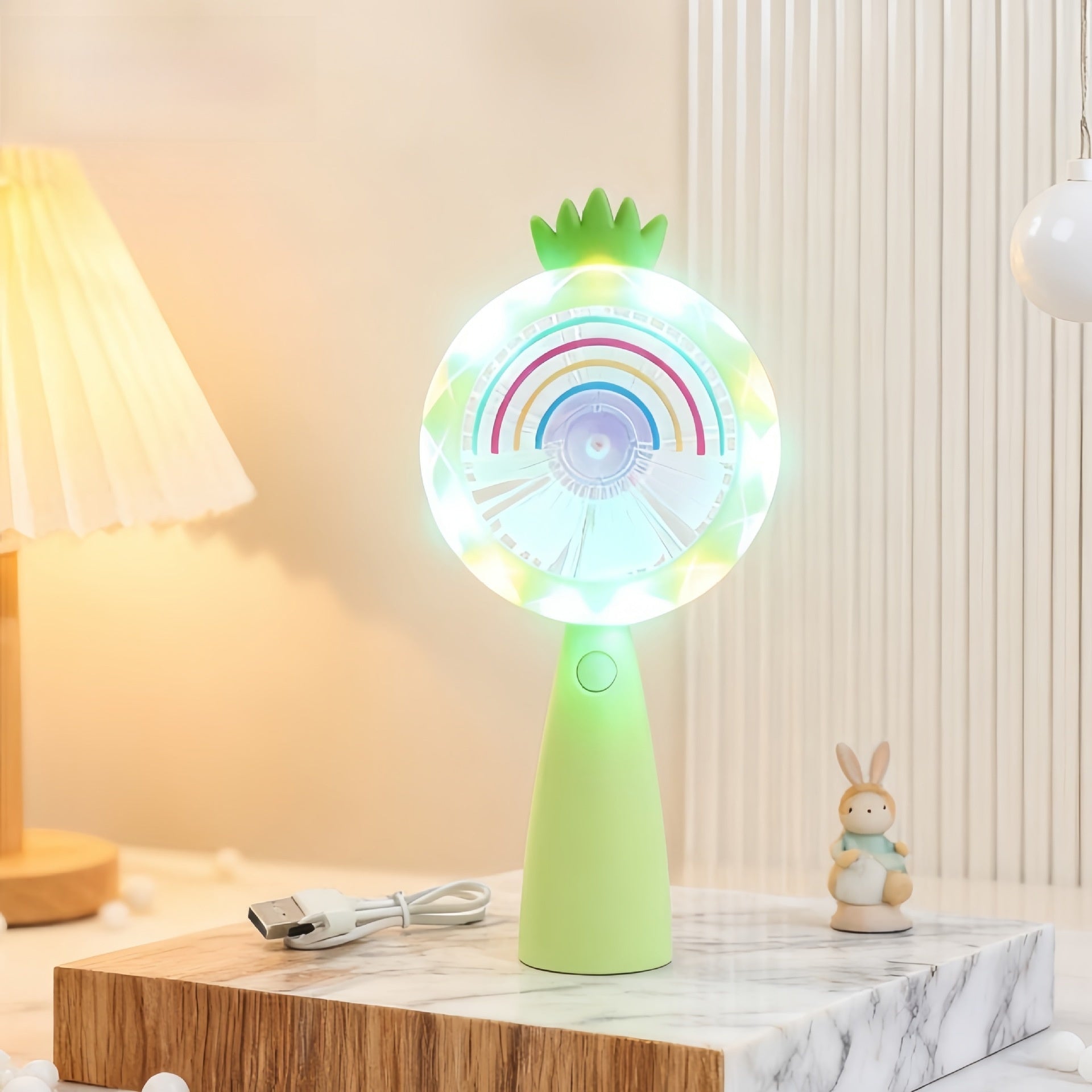 Cute Lollipop-Shaped Handheld Cartoon Mini Fan