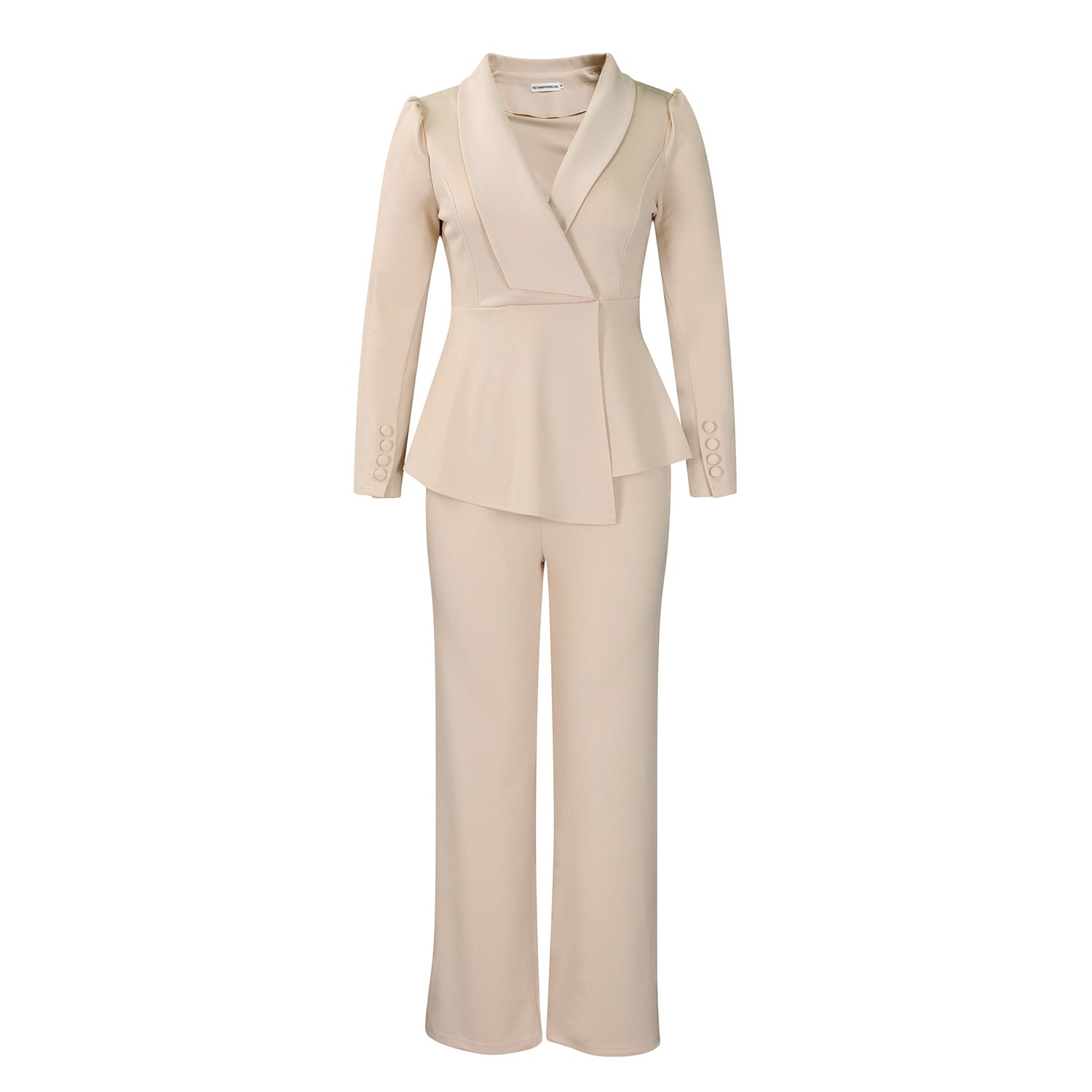 Elegant Women's Office Suit Set with Wide Leg Pants