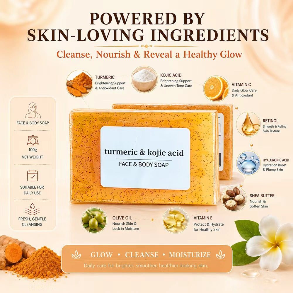 Kojic Acid Turmeric Brightening Handmade Soap