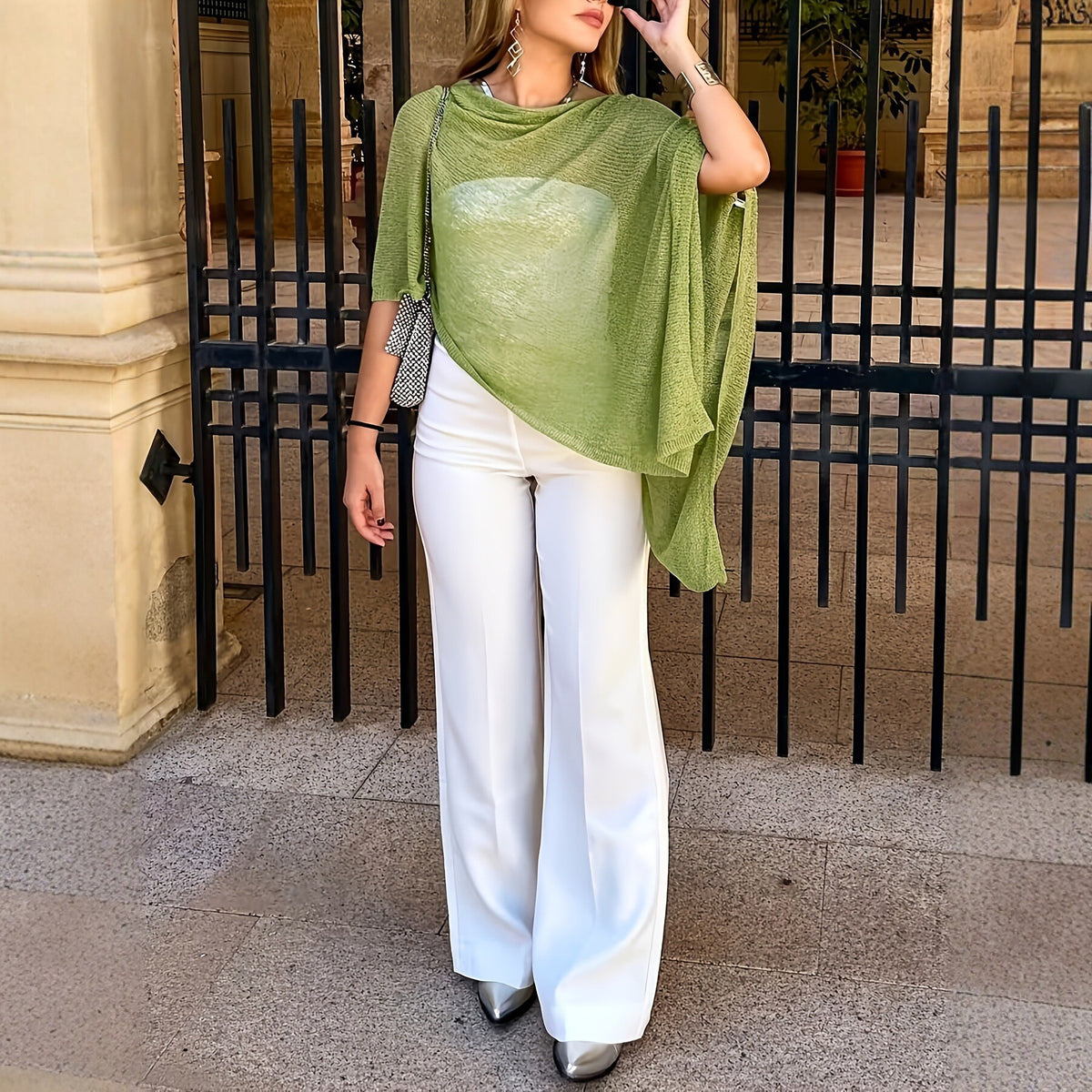 Cutout Knit Shawl