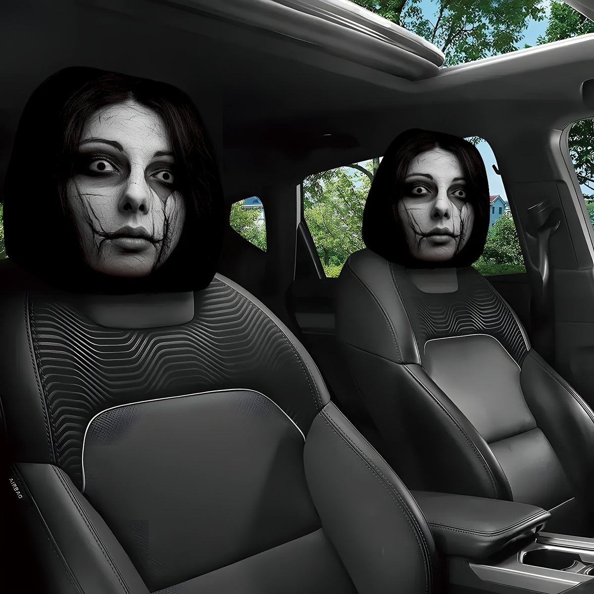 Car Printed Headrest Case Universal Funny Fun Universal Headgear
