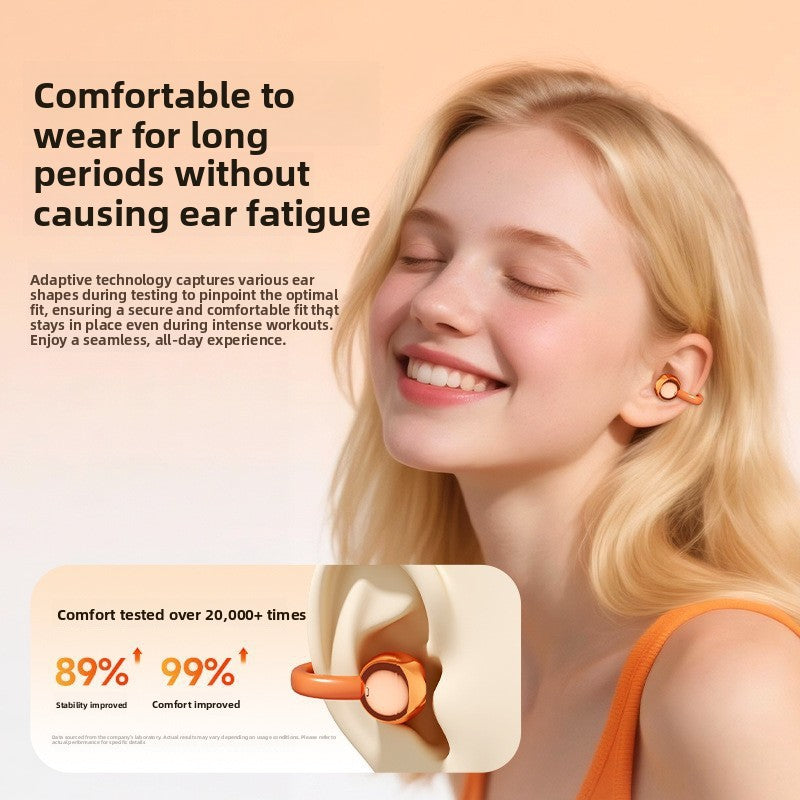 Ear Clip Leather Case Bluetooth Earphones