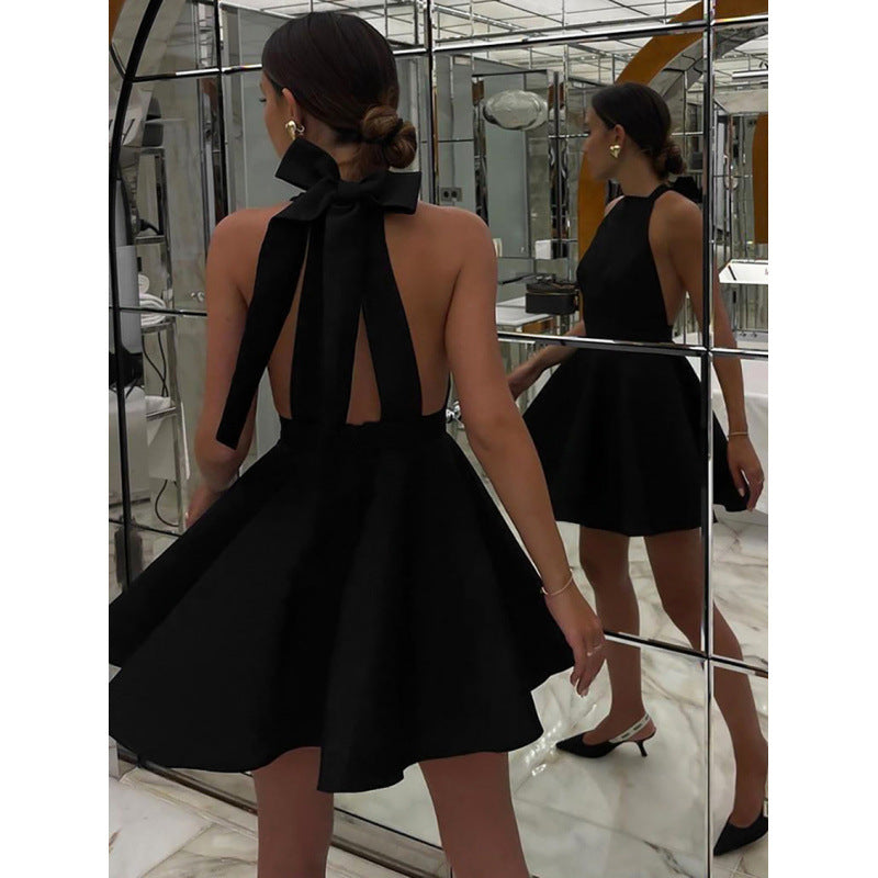 Halterneck Backless High Waist Dress