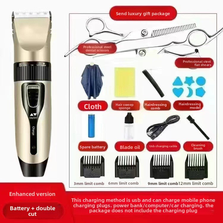Rechargeable Electric Hair Clipper with Ceramic Blades